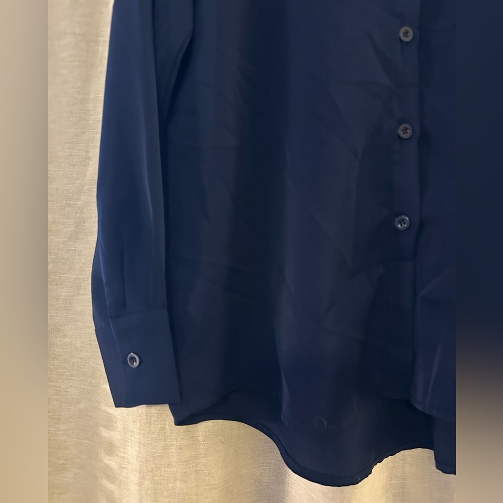 Women’s Bottom Down Blouse Navy - Picture 3 of 5